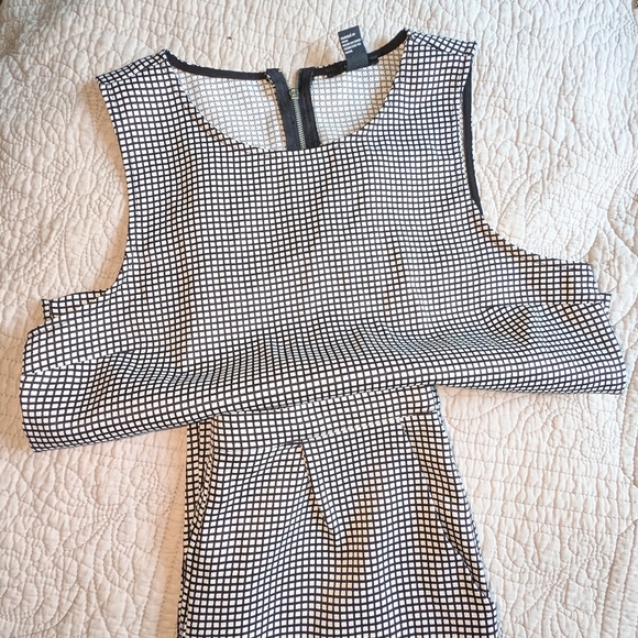 Forever21 high waisted grid print trousers size M - Picture 5 of 5